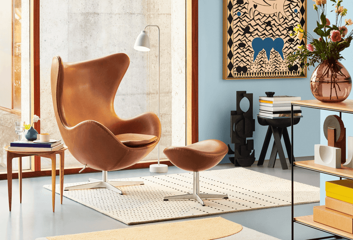 Egg™ Lounge Chair - Fritz Hansen - Chairs - Grace Walnut Leather - Black Lacquer - HORNE