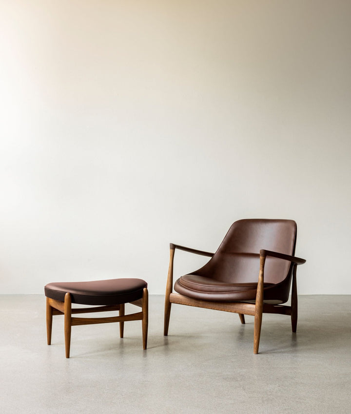 Elizabeth Ottoman - Audo Copenhagen - Stools + Benches + Ottomans - Natural Oak - Dunes Leather - Cognac - HORNE