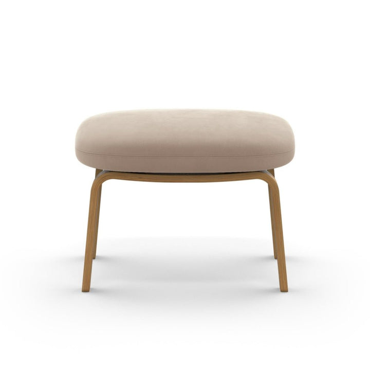 Era Footstool - Wood Legs - Normann Copenhagen - Stools + Benches + Ottomans - Sorensen Leather Ultra - Black - Oak - HORNE