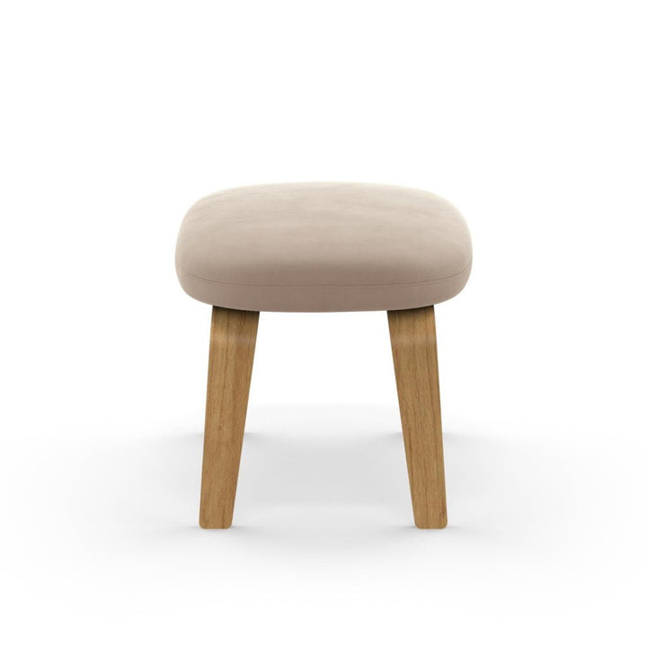 Era Footstool - Wood Legs - Normann Copenhagen - Stools + Benches + Ottomans - Sorensen Leather Ultra - Black - Oak - HORNE