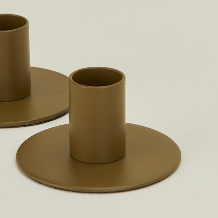 Essential Metal Candle Holder - Set of 2 - Hawkins New York - Candle Holders - Brass - HORNE