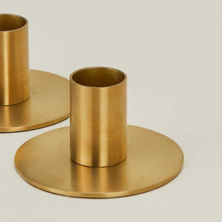 Essential Metal Candle Holder - Set of 2 - Hawkins New York - Candle Holders - Brass - HORNE