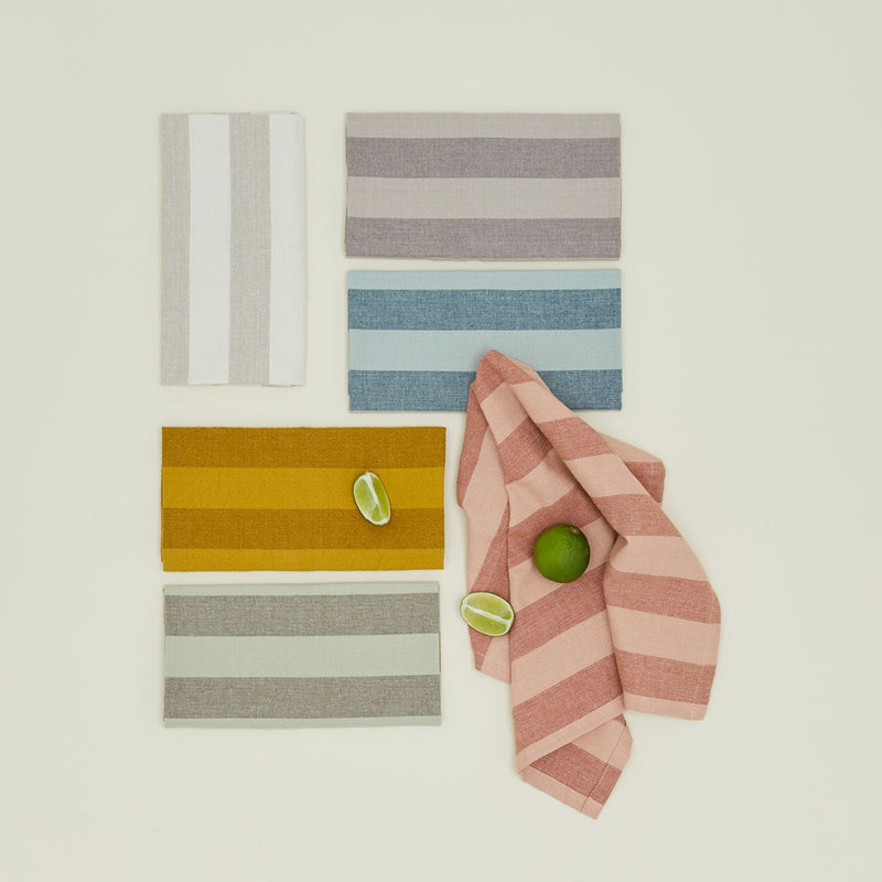 Essential Striped Dinner Napkin - Set of 4 - Hawkins New York - Kitchen + Table Linens - Ivory/ Flax - HORNE
