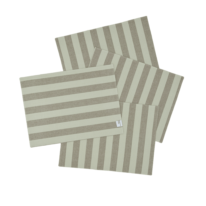 Essential Striped Placemat - Set of 4 - Hawkins New York - Kitchen + Table Linens - Olive/ Sage - HORNE