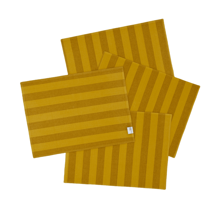 Essential Striped Placemat - Set of 4 - Hawkins New York - Kitchen + Table Linens - Mustard/ Bronze - HORNE