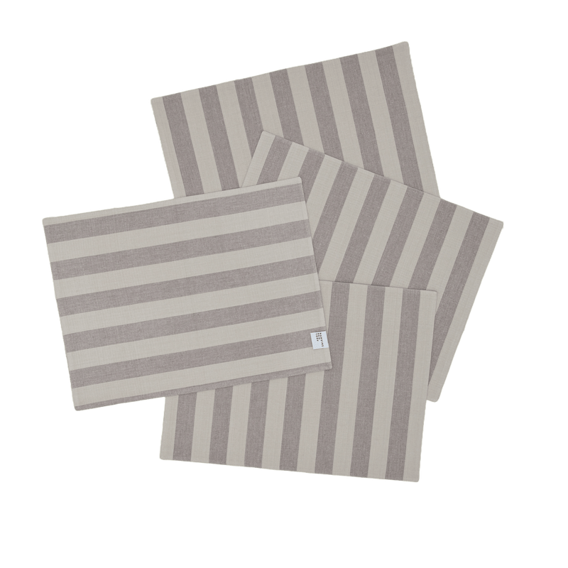 Essential Striped Placemat - Set of 4 - Hawkins New York - Kitchen + Table Linens - Ivory/ Flax - HORNE