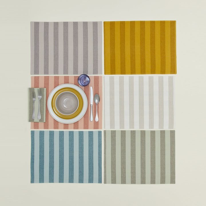 Essential Striped Placemat - Set of 4 - Hawkins New York - Kitchen + Table Linens - Olive/ Sage - HORNE