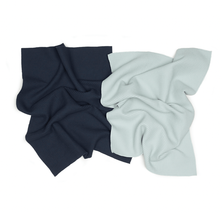 Essential Waffle Dish Towels - Set of 2 - Hawkins New York - Kitchen Tools - Navy/Sky - HORNE