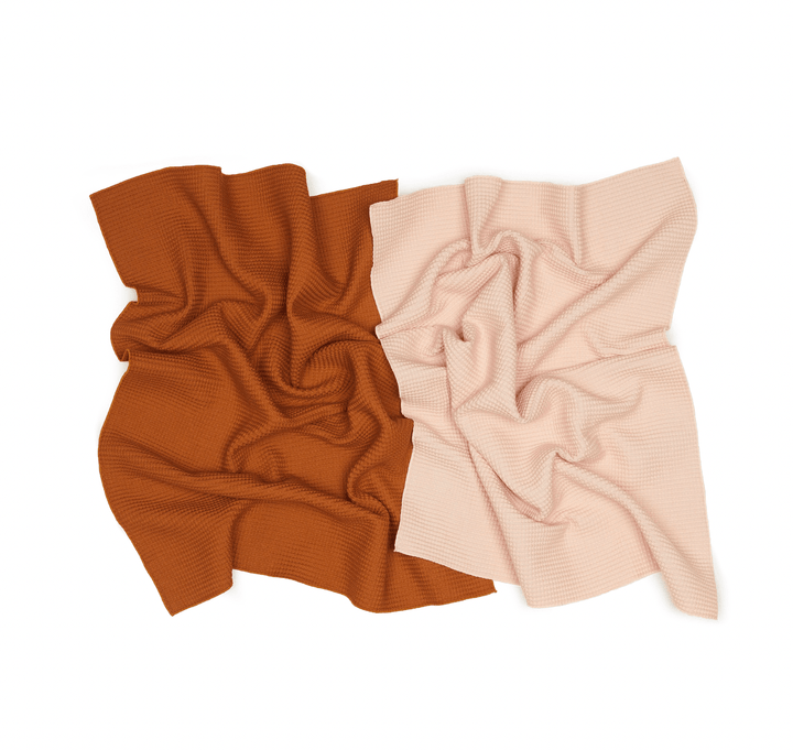 Essential Waffle Dish Towels - Set of 2 - Hawkins New York - Kitchen Tools - Blush/Terracotta - HORNE