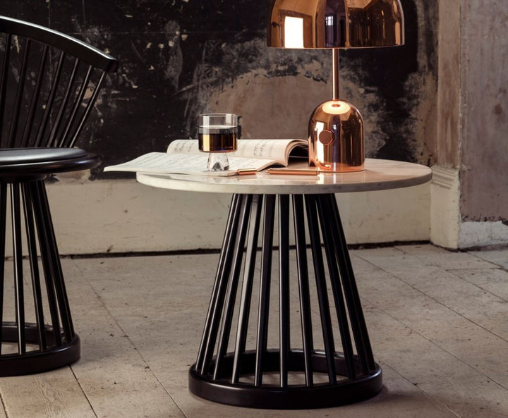Fan Table - Small - Tom Dixon - Tables + Desks - Black Stained Birch - Marble - HORNE