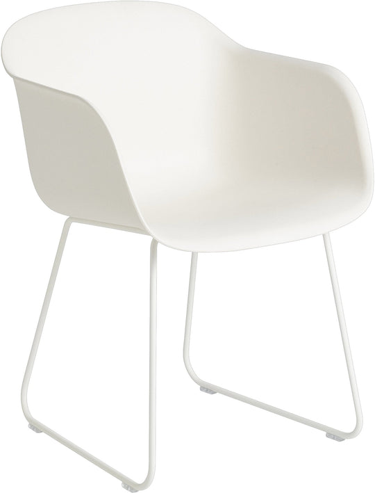 Fiber Armchair - Sled Base - Muuto - Chairs - Natural White Shell & White Base - HORNE
