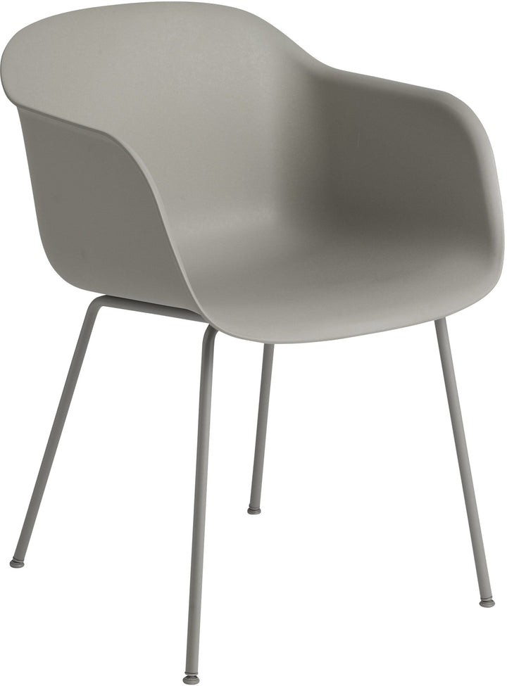 Fiber Armchair - Tube Base - Muuto - Chairs - Grey Shell & Grey Tube Base - HORNE