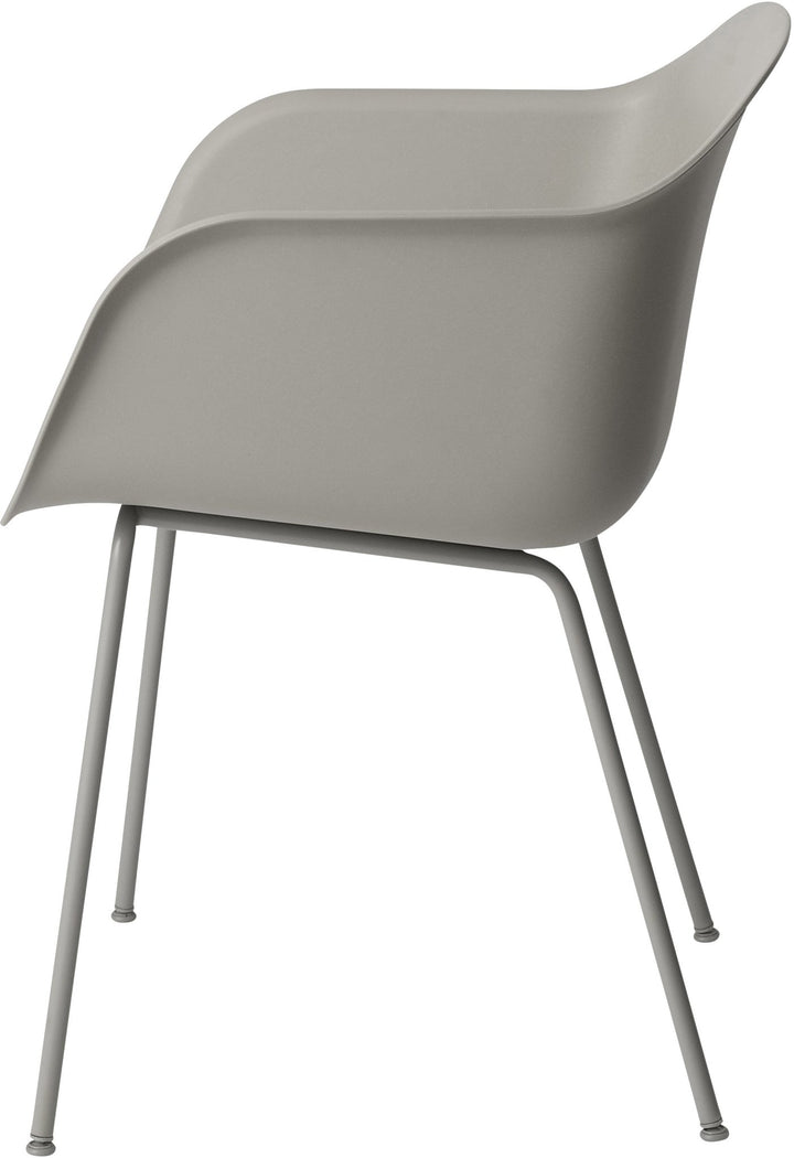 Fiber Armchair - Tube Base - Muuto - Chairs - Ochre Shell & Black Tube Base - HORNE