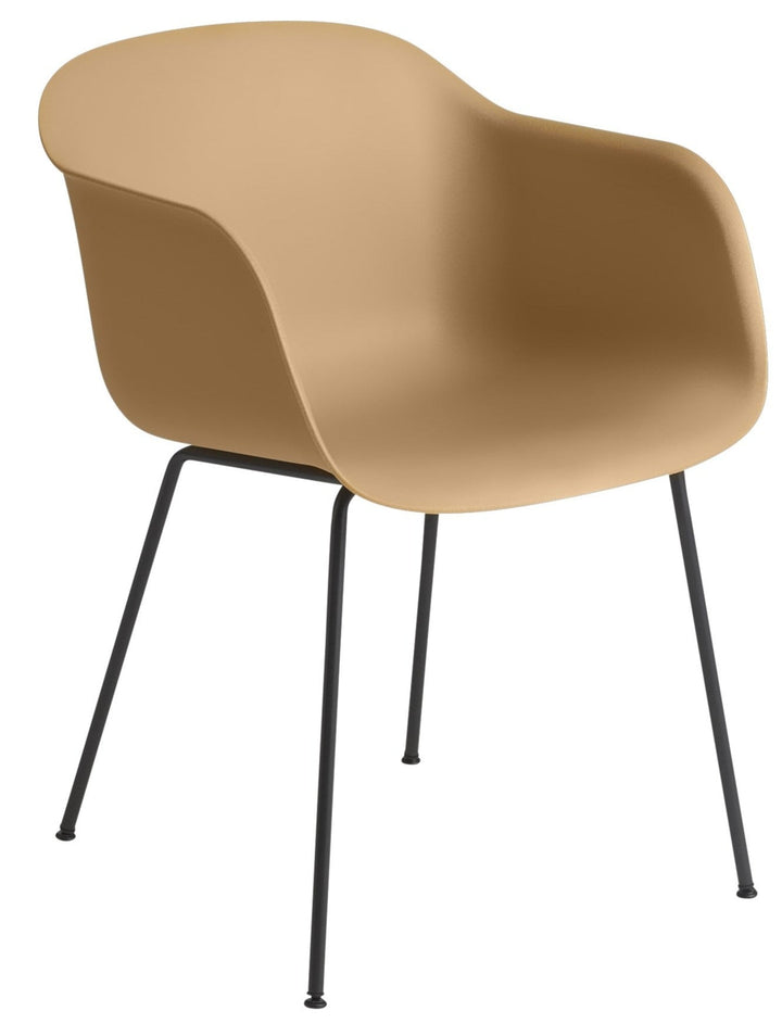 Fiber Armchair - Tube Base - Muuto - Chairs - Ochre Shell & Black Tube Base - HORNE