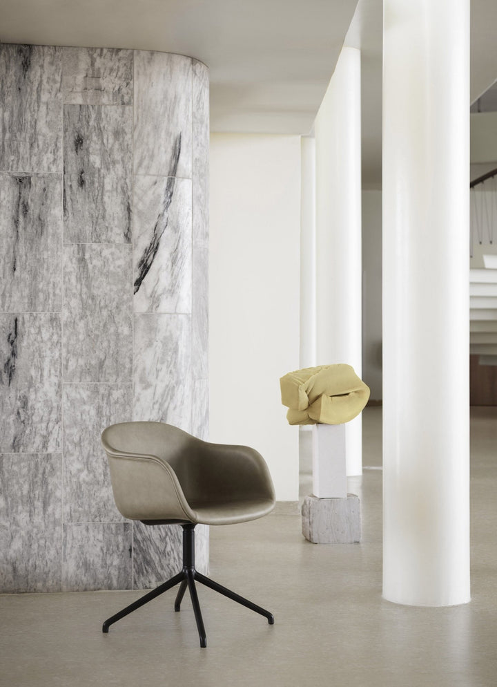 Fiber Armchair - Tube Base - Muuto - Chairs - Ochre Shell & Black Tube Base - HORNE