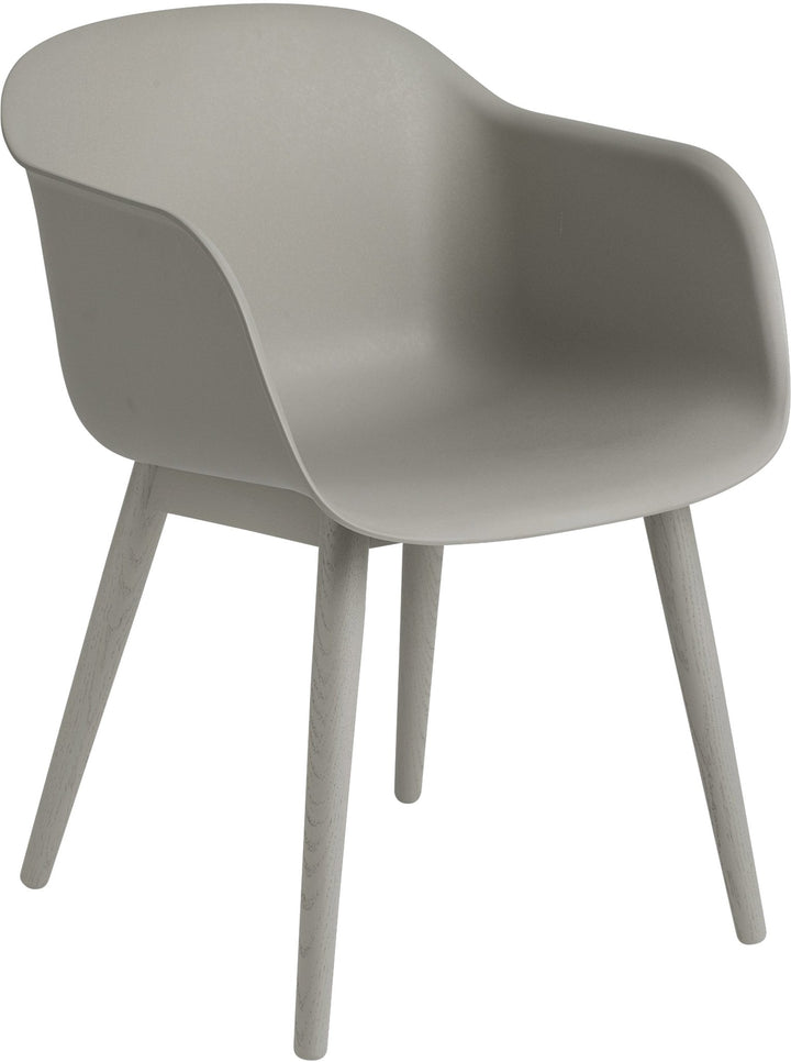 Fiber Armchair - Wood Base - Muuto - Chairs - Grey Shell & Grey Base - HORNE