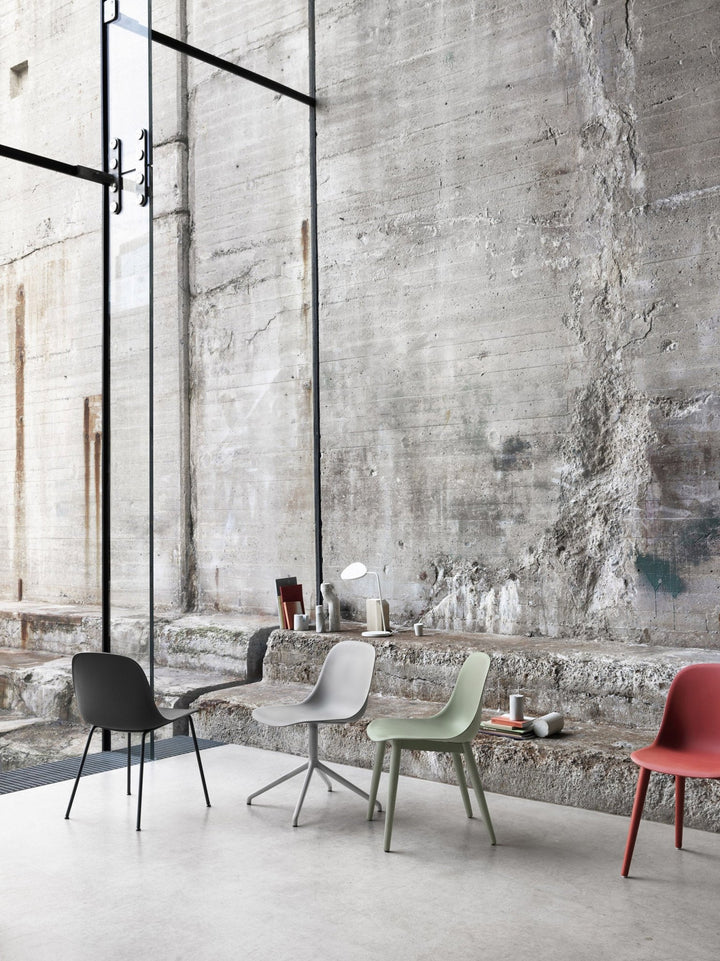 Fiber Side Chair - Tube Base - Muuto - Chairs - Ochre Seat & Black Base - HORNE