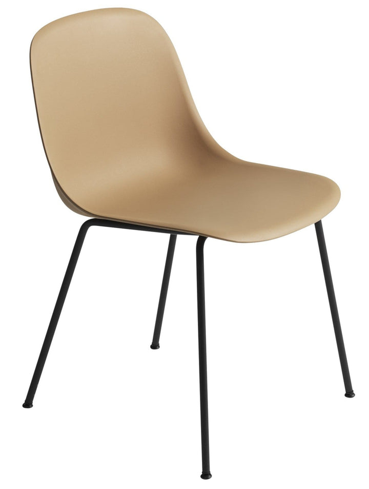 Fiber Side Chair - Tube Base - Muuto - Chairs - Ochre Seat & Black Base - HORNE