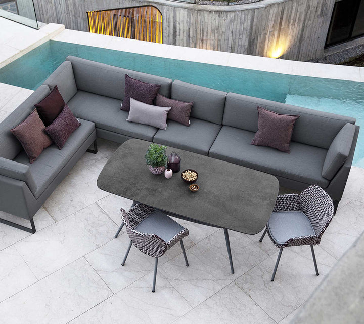 Flex 2 - Seater Sofa - Cane Line - Outdoor Furniture - Right Module - Grey - HORNE