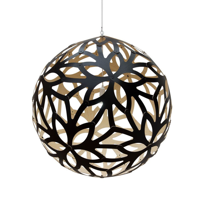 Floral Pendant Bamboo - Interior Color - David Trubridge - Pendants - Black - Size 400: 15.5" Diameter - HORNE