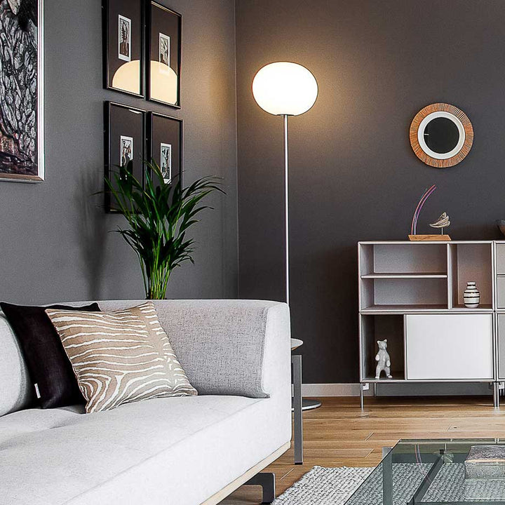Flos Glo - Ball Dimmable Floor Lamp - Large/F3 - Flos - Floor Lamps - Matte Black - F3: 72.83" - HORNE
