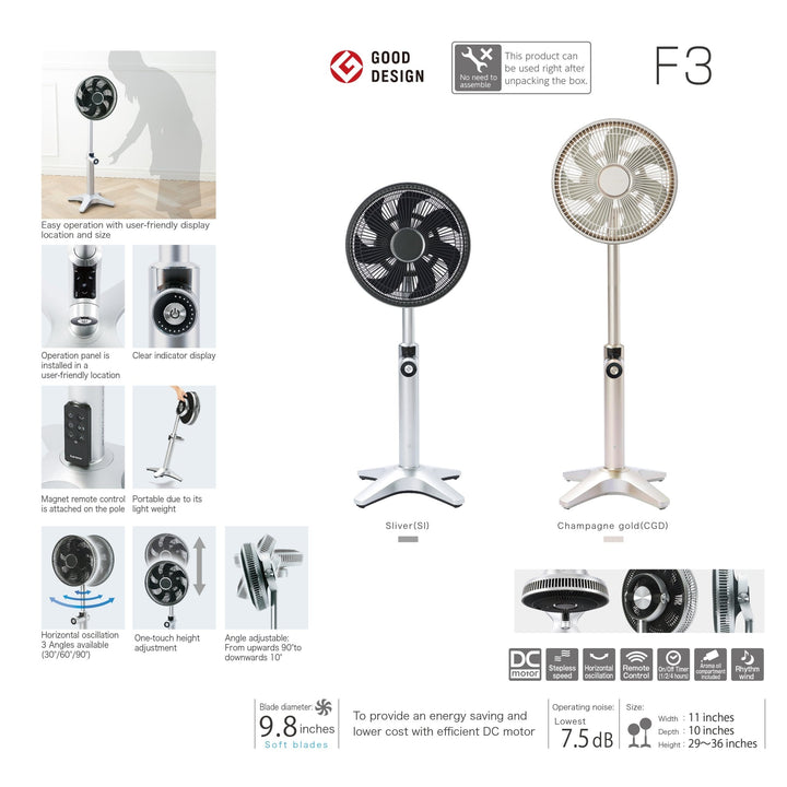 Flow F3 Fan - Objecto - Air Management - Rose Gold - HORNE
