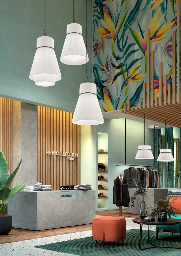 Folie S/60 Pendant Light - Bover - Pendants - Black Frame/ White Shade - HORNE