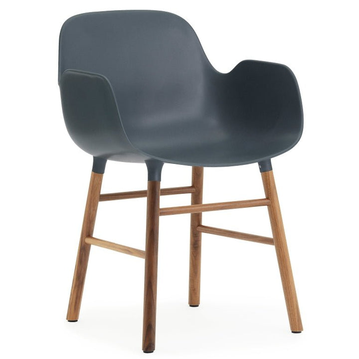 Form Armchair - Normann Copenhagen - Chairs - Blue - Walnut - HORNE