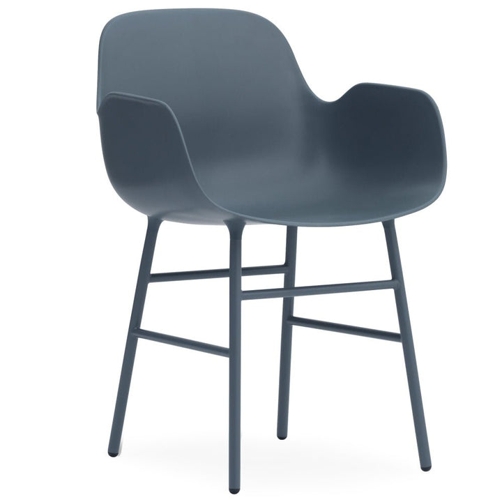Form Armchair - Normann Copenhagen - Chairs - Blue - Lacquered Steel - HORNE