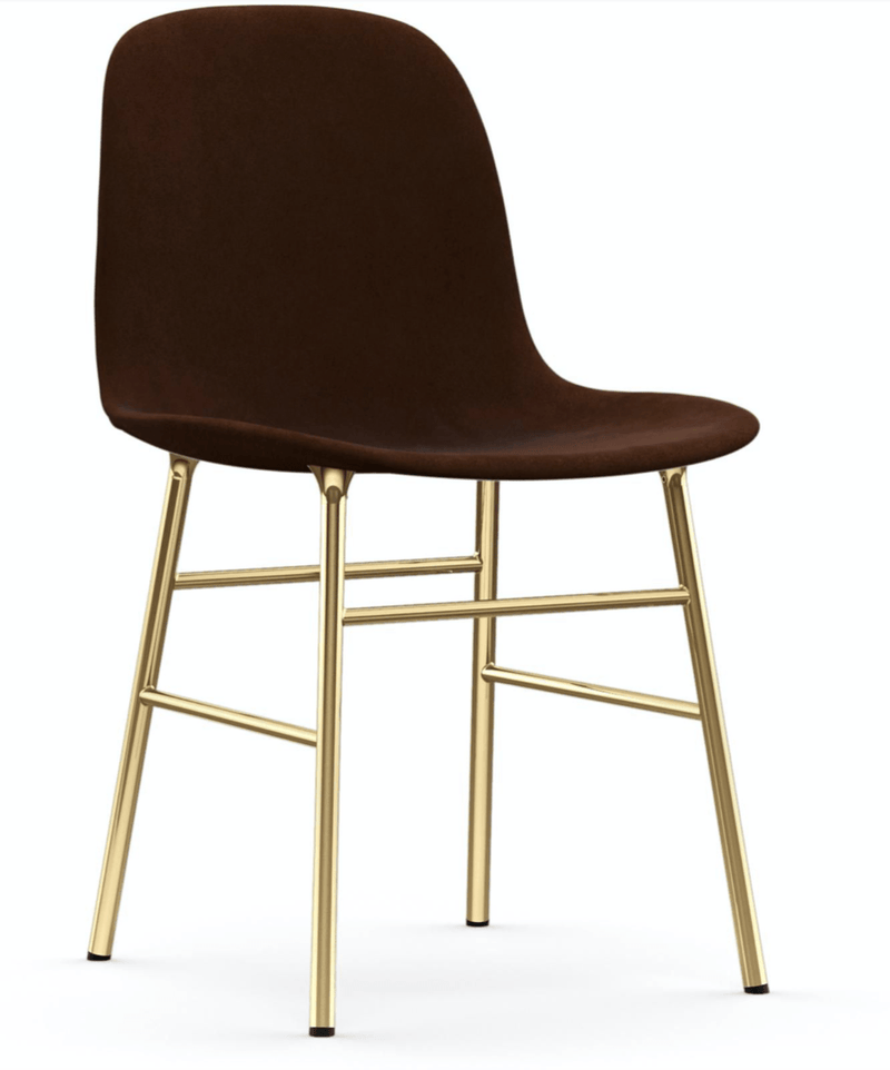 Form Chair Fully Upholstered - Brass - Set of 2 - Normann Copenhagen Chairs - Sorensen Leather Ultra - Black - HORNE