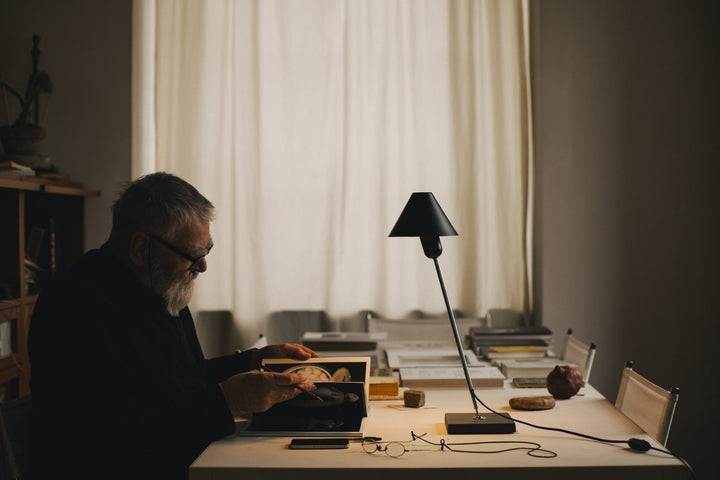 Gira Table Lamp - Santa & Cole - Table + Task - Natural Aluminium - HORNE