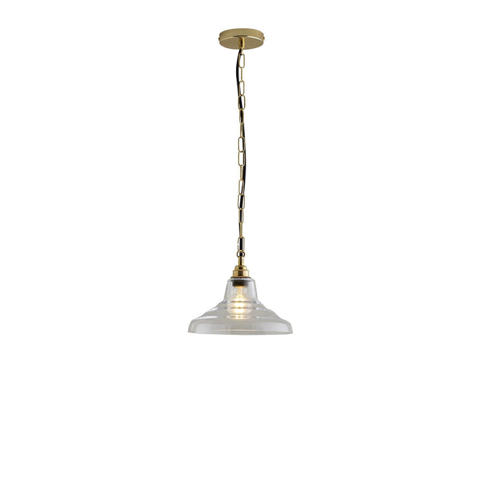 Glass School Pendant Light Size 1 - Original BTC - Pendants - Polished Brass - Clear Glass - HORNE