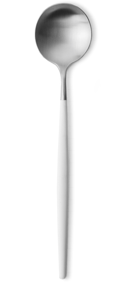 Goa Serving Spoon - Brushed Steel/White Handle