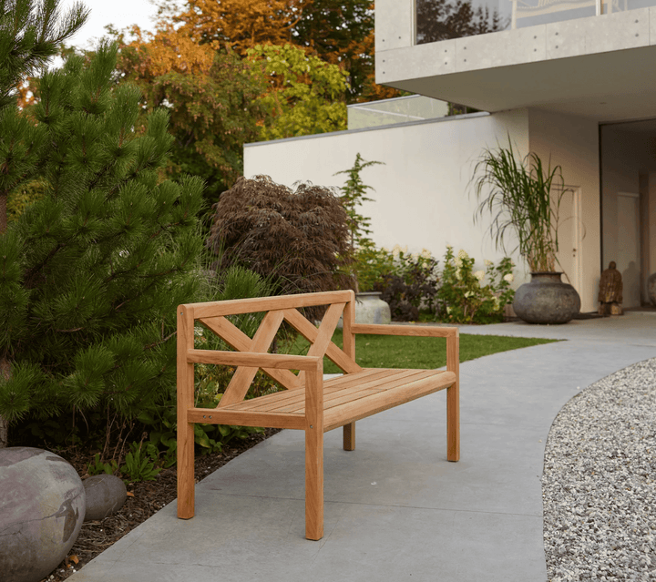 Grace 2 - Seater Bench - Cane Line - Outdoor Furniture - Light Grey Focus - HORNE