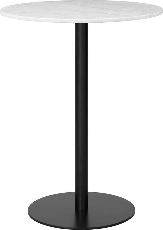 Gubi 1.0 Bar Table - Ø80 - Gubi - Tables + Desks - Black - White Carrara - HORNE