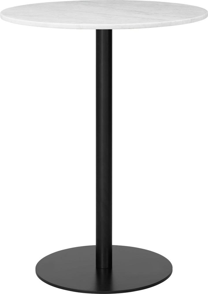 Gubi 1.0 Bar Table - Ø80 - Gubi - Tables + Desks - Black - White Carrara - HORNE