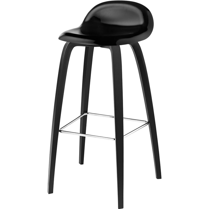 Gubi 3D Stool Wood Shell - Wood Base - 25.6