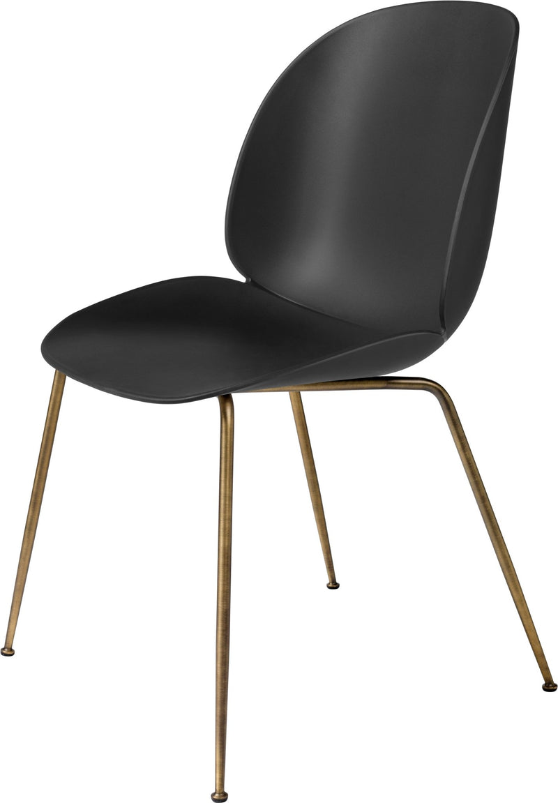 Beetle Dining Chair - Antique Brass Base - Gubi - Chairs - Alabaster White - HORNE