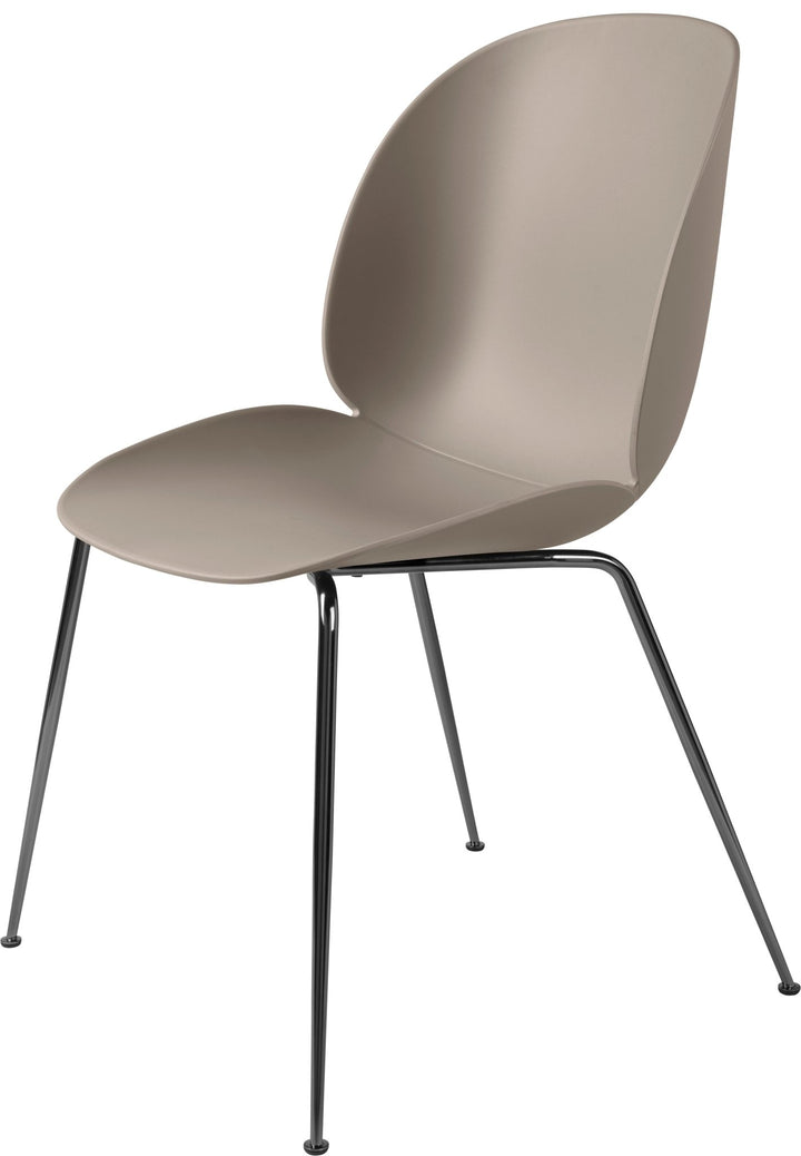 Beetle Dining Chair - Black Chrome Base - Gubi - Chairs - New Beige - HORNE