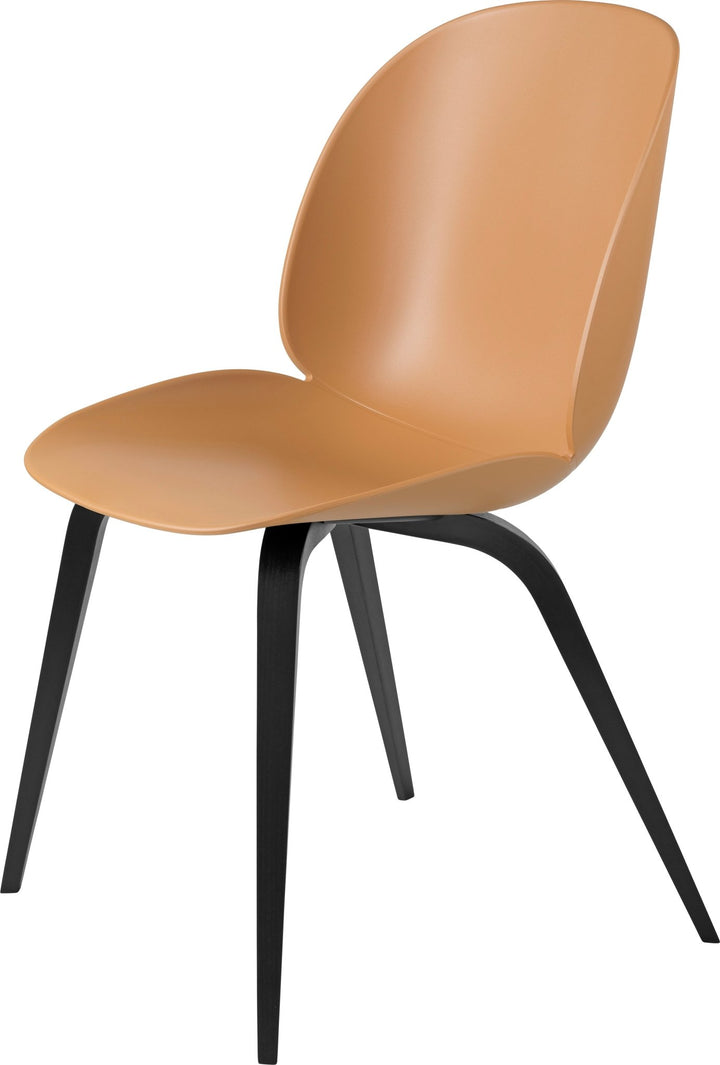 Beetle Dining Chair - Black Stained Beech Base - Gubi - Chairs - Amber Brown - HORNE