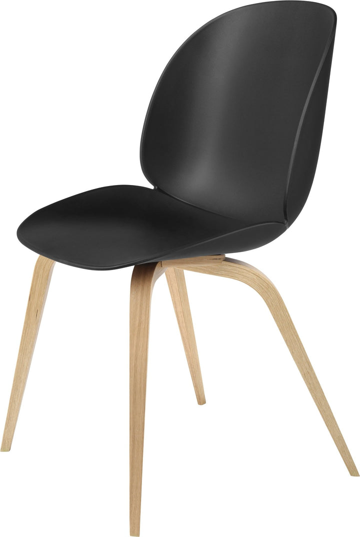 Beetle Dining Chair - Oak Base - Gubi - Chairs - Black - HORNE