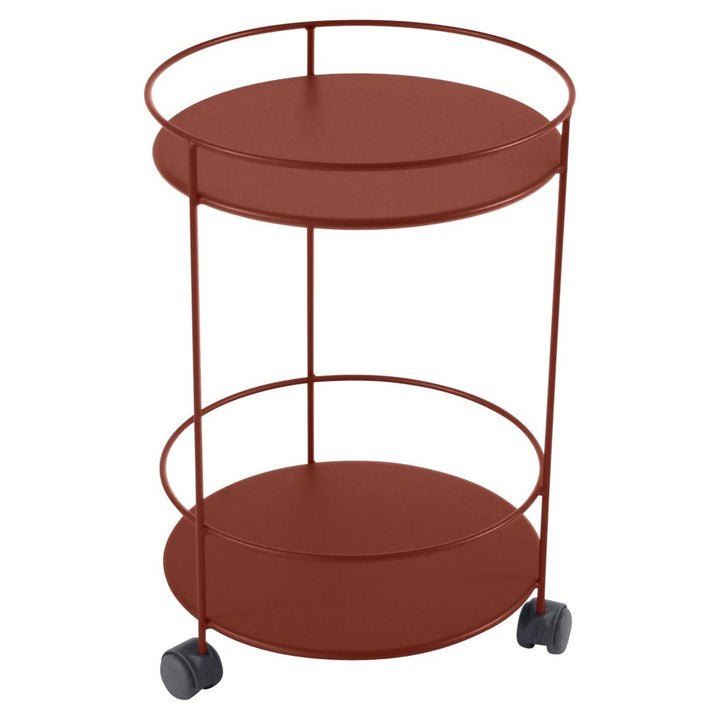 Guinguette Side Table with Wheels - Fermob - Outdoor Furniture - Red Ochre - HORNE