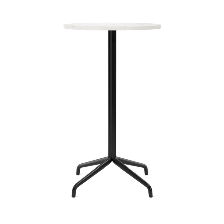Harbour Column Bar Table - 24" Dia with Feet - Audo Copenhagen - Tables + Desks - Off White Marble - HORNE