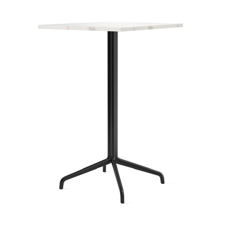 Harbour Column Bar Table - 24" x 28" with Feet - Audo Copenhagen - Tables + Desks - Off White Marble - HORNE