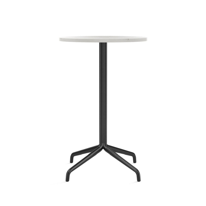Harbour Column Counter Table - 24" Dia with Feet - Audo Copenhagen - Tables + Desks - Off White Marble - HORNE