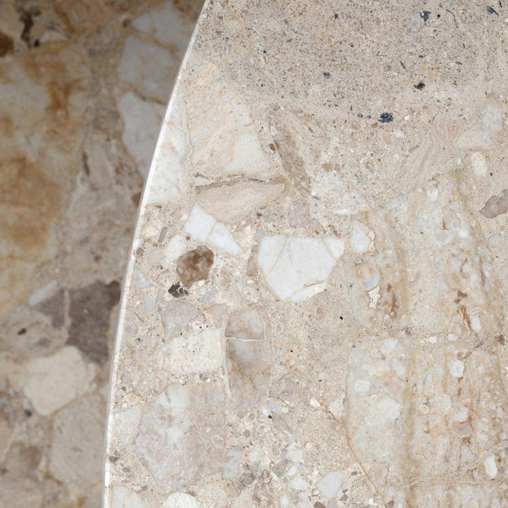 Harbour Column Counter Table - 24" Dia with Feet - Audo Copenhagen - Tables + Desks - Sand Stone - HORNE