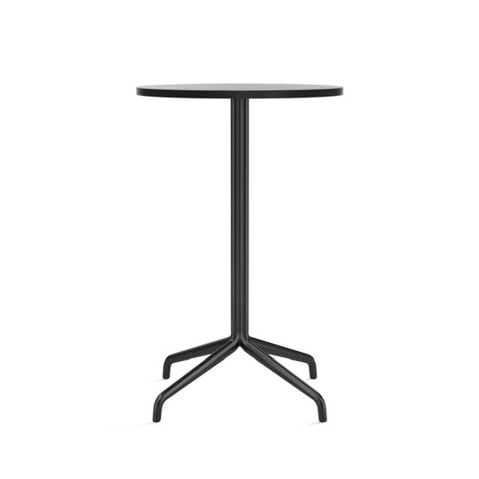 Harbour Column Counter Table - 24" Dia with Feet - Audo Copenhagen - Tables + Desks - Black Oak Veneer - HORNE