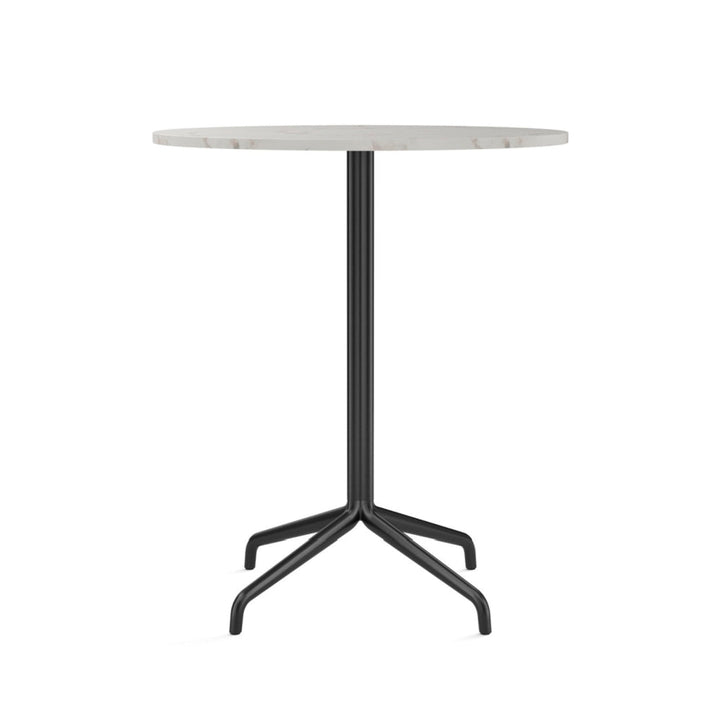Harbour Column Counter Table - 32" Dia with Feet - Audo Copenhagen - Tables + Desks - Off White Marble - HORNE