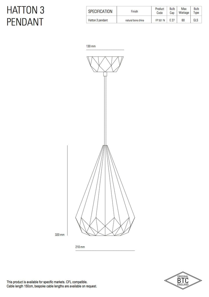Hatton 3 Pendant