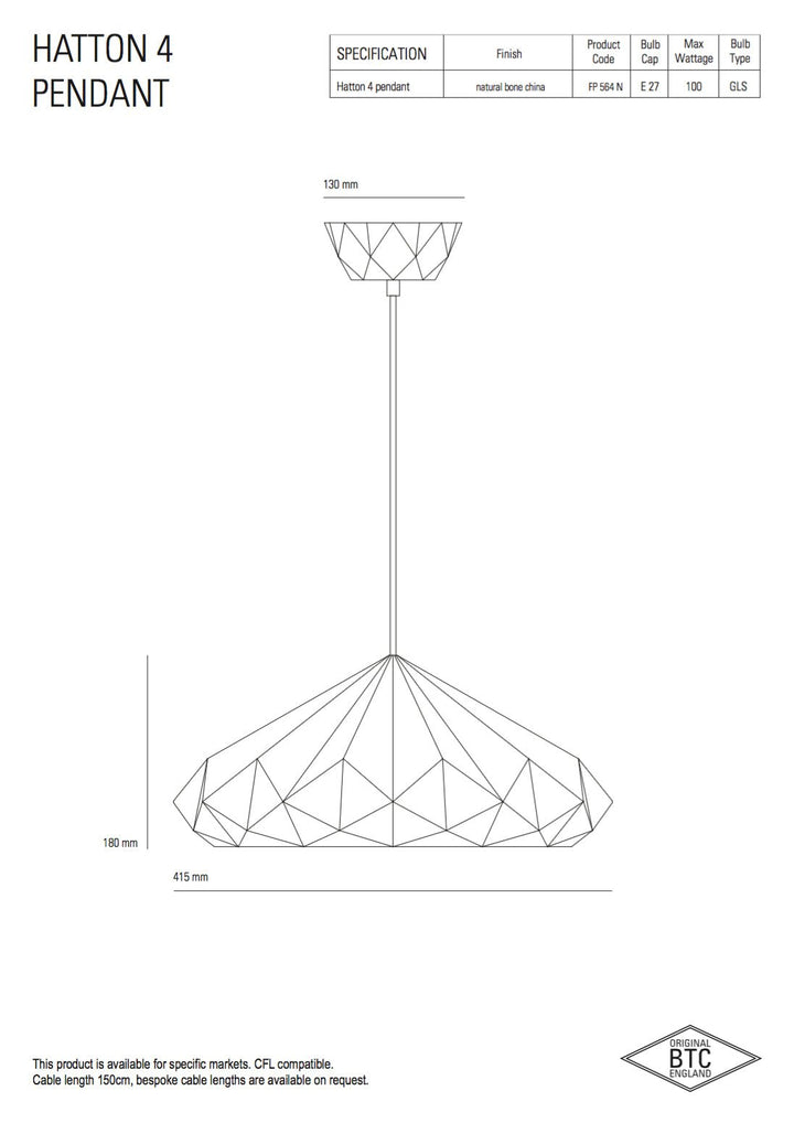 Hatton 4 Pendant